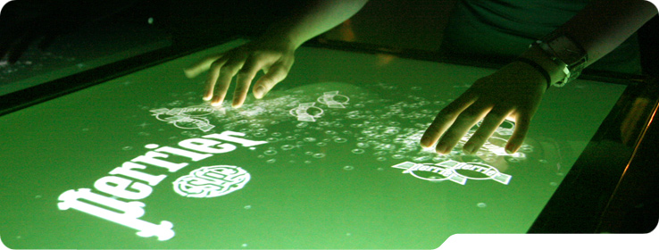 Your Surface multi-touch table in action on Perrier tour
